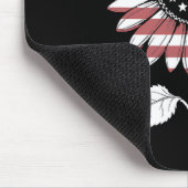 American Flag Memorial Day Sunflower USA マウスパッド (コーナー)