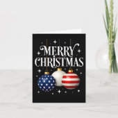 American Flag Merry Christmas Tree Baubles Us Patr カード (正面)