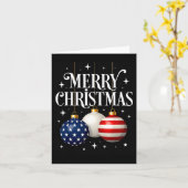 American Flag Merry Christmas Tree Baubles Us Patr カード (黄色い花)