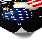 American Flag Merry Christmas Tree Baubles Us Patr ポスター (角)