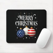 American Flag Merry Christmas Tree Baubles Us Patr マウスパッド (マウス)