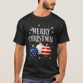 American Flag Merry Christmas Tree Baubles Us Patr Tシャツ (正面)