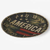 American Flag Military ペーパープレート (アングル)