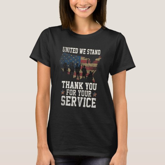 American Flag Military Patriotic Veterans Day Tシャツ (正面)