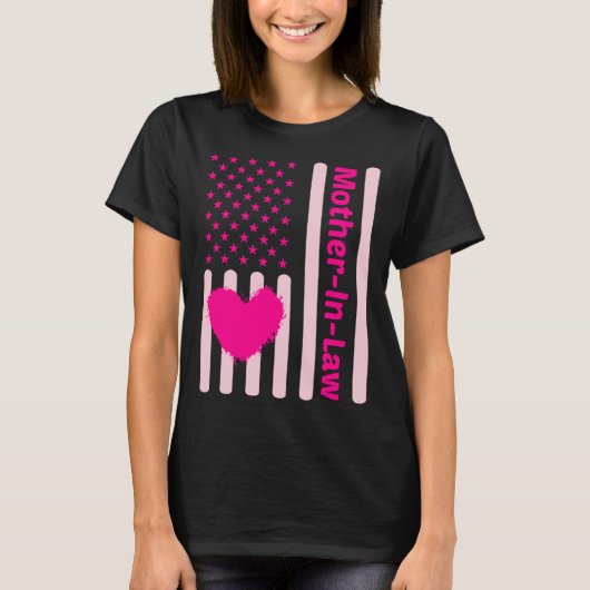 American Flag Mother In Law Mothers Day Love Son D Tシャツ (正面)