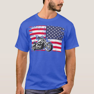 American Flag Motorcycle Biker176 Tシャツ