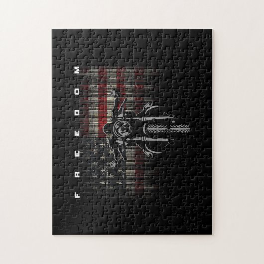American Flag Motorcycle Freedom ジグソーパズル (縦)