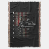 American Flag Motorcycle Freedom スローブランケット (正面縦)