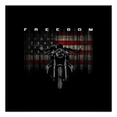 American Flag Motorcycle Freedom ポスター (正面)