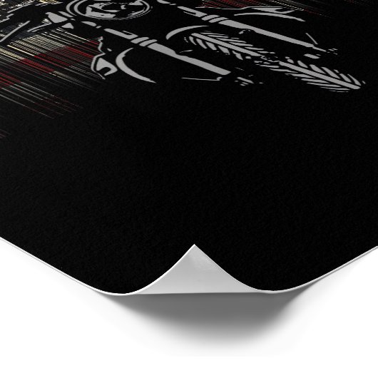 American Flag Motorcycle Freedom ポスター (角)