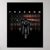 American Flag Motorcycle Freedom ポスター (正面)