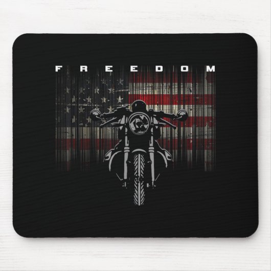 American Flag Motorcycle Freedom マウスパッド (正面)