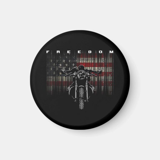 American Flag Motorcycle Freedom マグネット (正面)