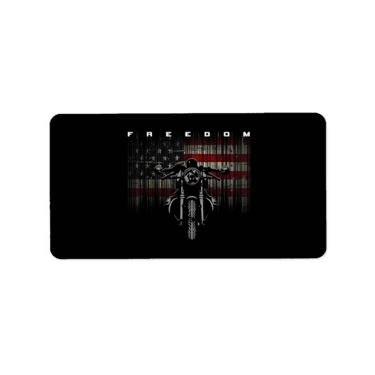 American Flag Motorcycle Freedom ラベル (正面)