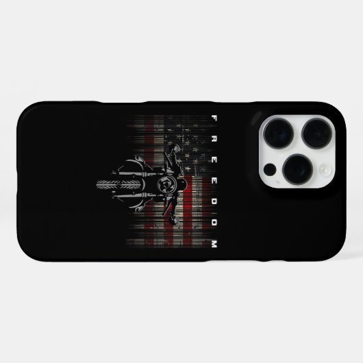 American Flag Motorcycle Freedom iPhoneケース (裏面横)