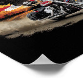 American Flag Motorcycle Tshirt USA Flag Biker Ret ポスター (角)