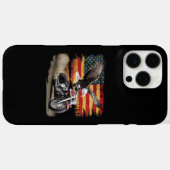 American Flag Motorcycle Tshirt USA Flag Biker Ret Case-Mate iPhoneケース (裏面 (横))