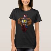 American Flag Muscular Bald Eagle Bike Flexing Unc Tシャツ (正面)