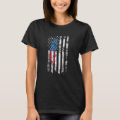 American Flag Native Tribe Feather Pride Happy 4th Tシャツ (正面)