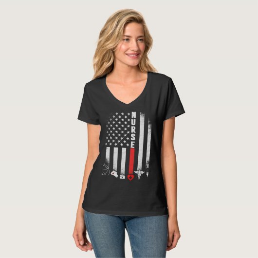 American Flag Nurse Day  Idea Tシャツ (正面フル)