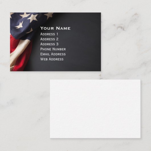 American Flag on a Chalkboard 名刺 (正面/裏面)