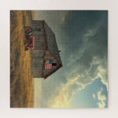 American Flag On a Farm Barn ジグソーパズル (横)