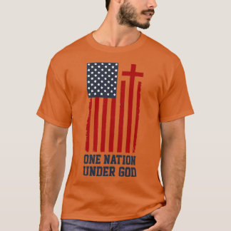 American Flag One Nation Under God Tシャツ