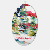 American Flag Oval Ornament セラミックオーナメント (左)