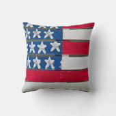 American Flag Painted On Wooden Pallet クッション (裏面)