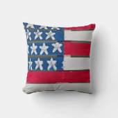 American Flag Painted On Wooden Pallet クッション (正面)