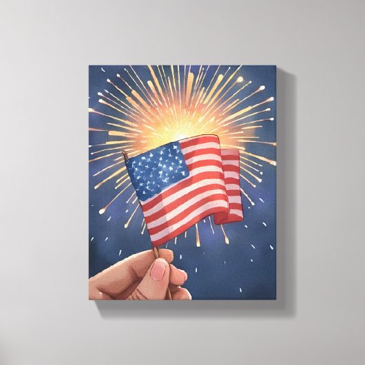 American Flag Patriotic キャンバスプリント (正面)