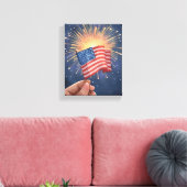 American Flag Patriotic キャンバスプリント (インサイチュ (リビング))