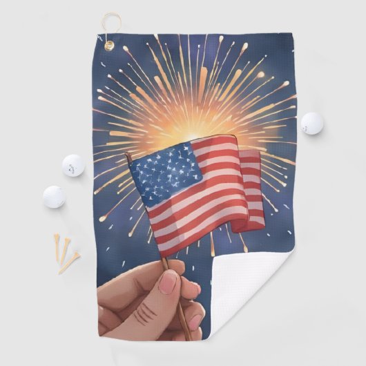 American Flag Patriotic ゴルフタオル (インサイチュ)