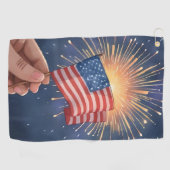 American Flag Patriotic ゴルフタオル (横)