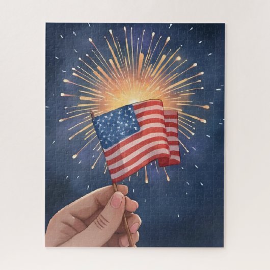 American Flag Patriotic ジグソーパズル (縦)