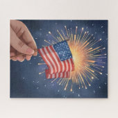 American Flag Patriotic ジグソーパズル (横)