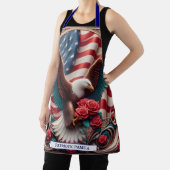 American Flag Patriotic Bald Eagle エプロン (インサイチュ)