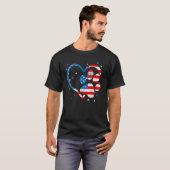 American Flag Patriotic Dog & Cat Paw Print 4th Of Tシャツ (正面フル)
