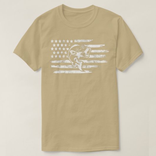 American Flag Patriotic Fishing Fourth Of July 89  Tシャツ (デザイン正面)