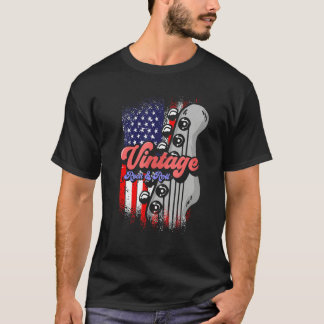 American Flag Patriotic Guitarist Vintage Rock A Tシャツ