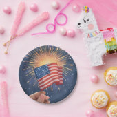 American Flag Patriotic Party ペーパープレート (パーティー)