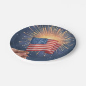 American Flag Patriotic Party ペーパープレート (アングル)