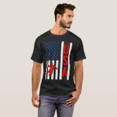 American Flag Patriotic USA Men Women Handball Spo Tシャツ (正面フル)