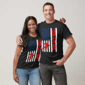 American Flag Patriotic USA Men Women Handball Spo Tシャツ (ユニセックス)