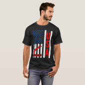 American Flag Patriotic USA Men Women Swimming Fre Tシャツ (正面フル)