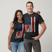 American Flag Patriotic USA Men Women Track and fi Tシャツ (ユニセックス)