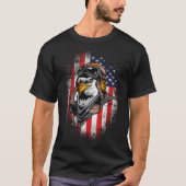 American Flag Patriotic Veteran Bald Eagle Pilot D Tシャツ (正面)