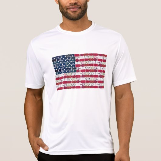 American Flag Pickleball Performance Tシャツ (正面)