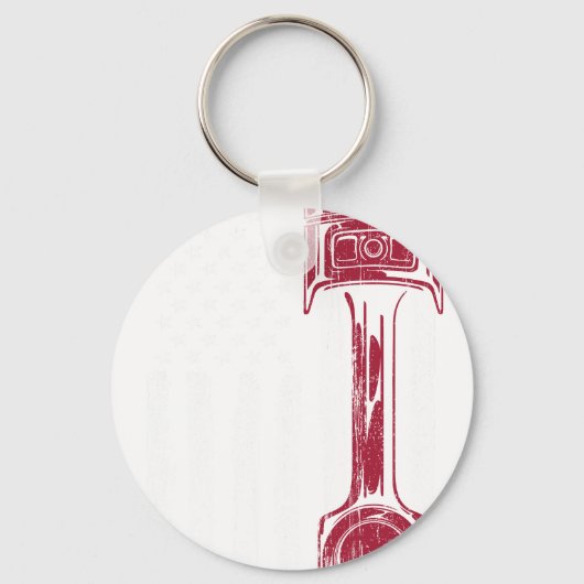 American Flag Piston Muscle Car キーホルダー (正面)