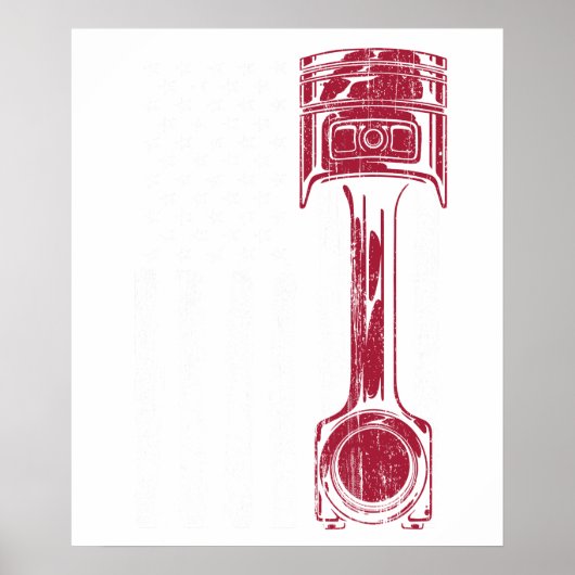 American Flag Piston Muscle Car ポスター (正面)